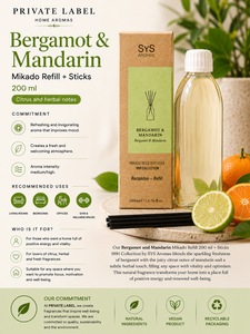 Private Label Bergamot & Mandarin <b>Reed</b> <b>Diffuser</b> Refill 200ml OEM | Mikado Refill with Sticks | Spain EU - Product Image 3