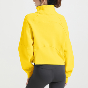 Sweat à capuche pour femme à demi-zip, col rond, polaire chaud, pull isolé, coupe automne, trou pour le pouce, manches tombantes, imprimé, délavage acide - Product Image 4