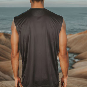 Camiseta sin mangas informal para correr para hombre, algodón transpirable, equipo de entrenamiento para gimnasio, logotipo personalizado, talla XL, deportes al aire libre, tejido antiretráctil - Product Image 2