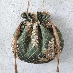 ZARDOZI WORK-WITH--EMBELLISHED de boda y fiesta con perlas de cristal, bolsas de perlas de piedra, 0f, nuevo diseño, 2021 - Product Image 4