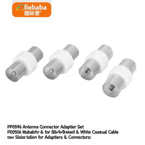 Conector de Antena, Juego de Adaptadores para Cable Coaxial Plateado y Blanco PP0596 - Product Image 2