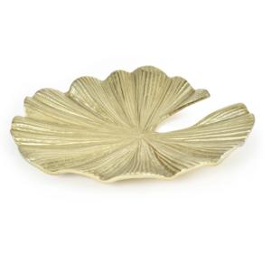 Plateau décoratif en métal pour fruits Plateau en métal en aluminium plaqué or en forme de feuille Plateau de service alimentaire. - Product Image 2