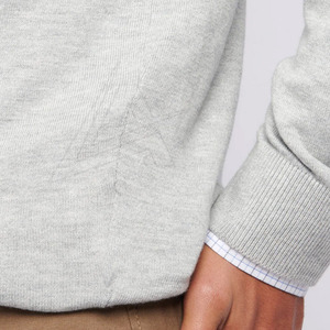Windproof 100% Cotton Men's Winter Quarter-Zip <b>Sweatshirts</b> with Solid Pattern and Custom Logo on Front - Product Image 5