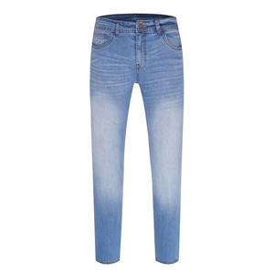 Venta al por mayor azul claro Slim Fit pantalones de mezclilla para los hombres de pierna ancha desteñido Jeans elásticos bordados Casual moda desgaste pedidos del OEM - Product Image 5