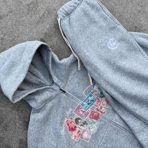 Sudadera con Capucha Personalizada para Hombre, Estilo Urbano Holgado, Sudadera con Capucha de Forro Polar, Sudadera con Capucha de Hip Hop con Cremallera Completa y Logotipo P, Chaqueta 2025 - Product Image 3