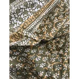 ผ้าคลุมไหล่ชานเดรีคอตตอนคุณภาพสูง น้ำหนักเบา สำหรับเด็กผู้หญิง ลายพิมพ์บล็อกสไตล์ชาติพันธุ์ ผ้าคลุมไหล่ลายใบไม้ ผ้าพันคอยาวทันสมัยสำหรับฤดูร้อน - Product Image 1