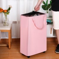 Keranjang Cuci Pakaian Slim dengan Roda, Keranjang Cuci Beroda untuk Pakaian, Keranjang Cuci Kecil untuk Kamar Tidur