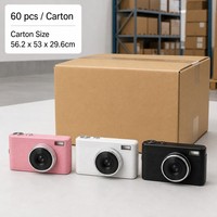 Kamera Digital CCD Lensa Ganda Tingkat Pemula Layar 2.4 Inci Zoom Digital 8x Kompak Point and Shoot untuk Anak-Anak Pelajar