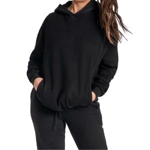 เสื้อสเวตเชิ้ตมีฮู้ดโอเวอร์ไซส์ของผู้หญิงผ้าคอตตอน100% ดีไซน์ใหม่ปักโลโก้ตามสั่งฤดูใบไม้ร่วงคอปกแบบหลวม - Product Image 4