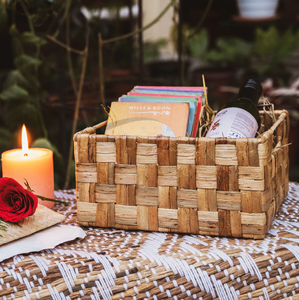 Ensemble de 3 jacinthe d'eau panier osier jonc de mer paille produits d'artisanat faits à la main usage domestique du vendeur indien en gros - Product Image 2