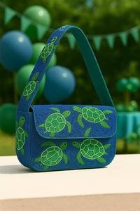 Bolso de tortuga marina con cuentas, monedero de hombro de tortuga, bolso de mano con cuentas hecho a mano, bolso de animales del océano, monedero de cuentas de Vida Marina, - Product Image 3