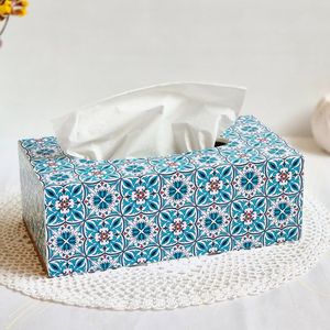 Boîte à mouchoirs en bois élégante avec embellissement en émail pour bureau et hôtel - Product Image 4