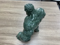 Nouvelle sculpture en marbre vert poli, figurine gravée Hulk, 350 mm, cadeau d'affaires Marvel, décoration de la maison