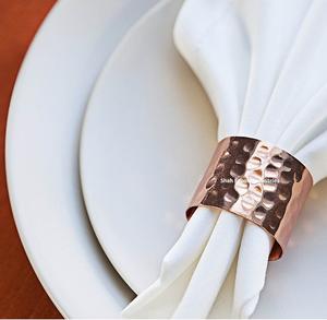 Set Of 4 Copper <b>Hammered</b> Metal Napkin Rings for Wedding Event Party Dinner Table Decorations Round Napkin <b>Holders</b> - Product Image 6