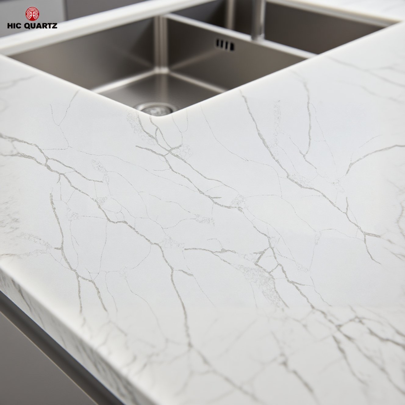 Shiny Quartz Countertops Elegant Kitchen Solutions