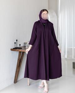 Abaya en satin de luxe sur mesure en gros pour femmes, petite robe islamique turque à manches bouffantes, style Dubaï, anti-rides, faite à la main, haute qualité - Product Image 2