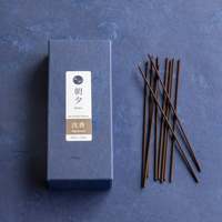 Coffret Cadeau d'Encens à Faible Émission de Fumée Asayu Japon, Bâtons d'Encens en Bois d'Agar + Porte-Encens Zen, Esthétique Wabi Sabi, Artisanat Traditionnel Mino