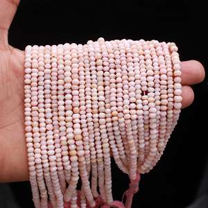 Vente chaude perles d'opale rose naturelle 4mm perles de pierres précieuses 13 brins perles d'opale rose de qualité supérieure pour collier et fabrication de bijoux artisanat - Product Image 1