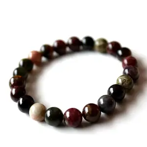 Designer Rekbaar Ronde Kralen Toermalijn Armband Voor Vrouwen Piedras Naturales Healing Crystal Stone