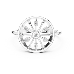 แหวนเพชรโมอิสและเพชรสวิส18K สำหรับใส่ประจำวัน - Product Image 3