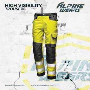 Pantalones de trabajo informales de alta visibilidad para hombre, ropa de seguridad reflectante lavada con cordón de cintura elástica y bolsillos para niños - Product Image 6