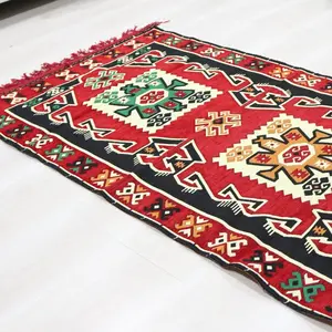 Timeless Traditional Designs Kilim Rugs Chenille Cotton Indoor Mats Carpets Hand Woven Patterned Washable Durable