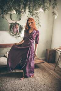 Mejor precio estilo Vintage vestido de lino para mujer elegante abrigo Maxi ropa larga chal cuello bolsillos convenientes decoración de encaje - Product Image 4