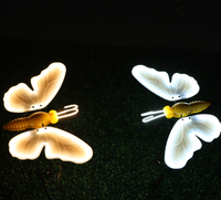 Décoration de jardin extérieure avec papillons LED colorés de 40 cm, insectes dynamiques simulés, lumières LED pour papillons, décorations de mariage