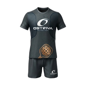Uniforme de Pickleball 100% Poliéster Transpirable Anti-UV con Logotipo Frontal Personalizado con Nombre de Equipo, Corte Automatizado, Cuello Redondo, Manga Corta, para Verano - Product Image 1