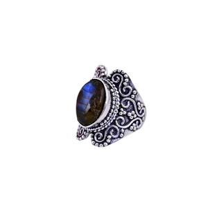 Tendance 925 Sterling Silver Labradorite Gemstone Ring Jewelry Handmade Silver Boho Style Ring Jewelry for Women Gift for Girls - Product Image 1