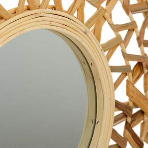 Nuevo diseño vintage tejido ratán y jacinto de agua espejo adornos de pared espejo de mimbre superventas natural ecológico - Product Image 6