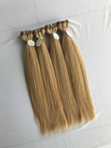 Top mejor calidad 20 "#10 Color recto paquete al por mayor de templo indio crudo directo de la máquina de la India cabello humano de doble trama - Product Image 2