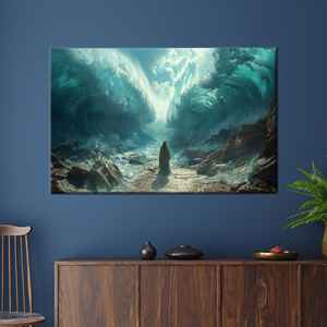 Impression sur toile « Miracle Ocean Split Canvas Print» : Art biblique « Moïse séparant les eaux », 1P : Prêt à accrocher - Product Image 1
