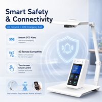 Lampe de bureau intelligente L35 AI avec radar à ondes millimétriques 60 GHz, 4G LTE et SOS - Moniteur de santé sans contact pour personnes âgées/enfants