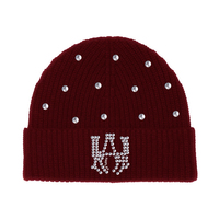 Nouvelle Arrivée Bonnets Unisexe en Acrylique Tricoté avec Lettres, Doublure en Satin Double Couche, Épais et Chaud, Style Fantaisie pour l'Extérieur et le Streetwear, OEM