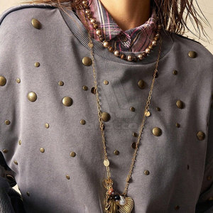 Sudadera de Invierno para Mujer con Pedrería, Logotipo Frontal Personalizable, Informal, para Fiestas, Uso Diario, Algodón Transpirable - Product Image 4