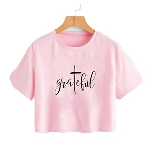 Best Choice Custom Design Half Sleeve Any Size Comfortable <b>Crop</b> <b>Top</b> T-shirts with Print Cotton for Women Made in Bangladesh - Product Image 4