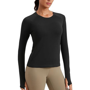 High Quality Custom Logo Cotton T-Shirt Customized Women Long Sleeve T-Shirt <b>Tops</b> Best Quality Latest Design Hiking Workout Tee - Product Image 1