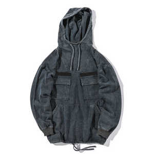 Sweat à capuche avec strass personnalisé sans pull sweat à capuche lavé à l'acide hommes sérigraphie Logo lourd polaire Vintage en détresse sweats à capuche - Product Image 5