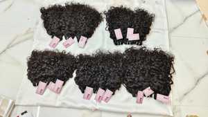 Natural indio crudo sin procesar suave y sedoso Remy solo dibujado templo virgen a granel máquina de cabello humano doble trama 100% Natural - Product Image 4