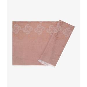 Monogram Patterned Polyester Shawl with Tassels Powder <b>Pink</b> Rectangular <b>Wrap</b> - Product Image 1