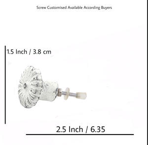 Boutons de fleurs en fonte rustique blanche industrielle en céramique poignée de tiroir de meuble tire cuisine chambre armoire commode - Product Image 3