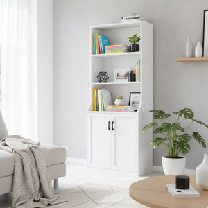 Librero Minimalista de Madera de Caucho 70x40x180cm con Cajones, Diseño Plegable para Oficina en Casa, Taller, Sala de Estar, Escalera, Dormitorio - Product Image 4