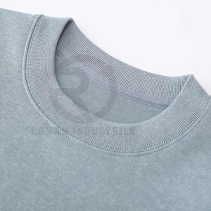 OEM Personnalisé Lavage À L'acide Coton Sweat-shirt Uni Haute Qualité Sans Doublure French Terry Ras Du Cou Pull Sweat Hommes - Product Image 6