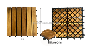 Dalles de terrasse en bois DIY, design moderne, étanches, carrées 300*300mm, pour décoration intérieure-extérieure de maison et jardin, à emboîtement rapide - Product Image 5