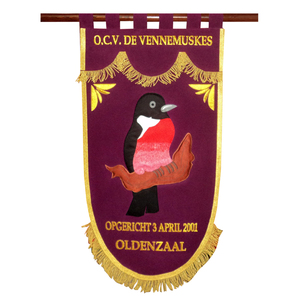 Banderín bordado a mano PERSONALIZADO con poste de latón Colgante decorativo Venta completa Banner con borlas - Product Image 3