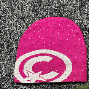 Gorro de Punto Jacquard de Invierno con Cristales de Imitación, Estilo Moderno, Diseño Personalizado, Talla Personalizada Disponible, Cálido y a la Moda - Product Image 2