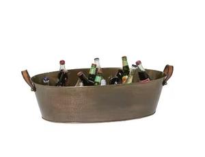 Seau à glace ovale durable en métal cuivré robuste seau de stockage de boissons non alcoolisées 3 tailles seau à glace de fête haut tendance - Product Image 4
