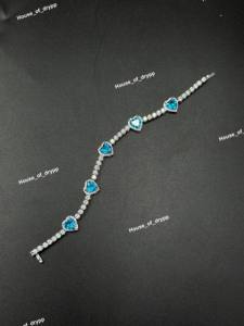 สร้อยข้อมือเทนนิสทรงหัวใจเงินแท้ 925 ประดับเพชรโมอิสซาไนต์สีชมพู ดีไซน์โรแมนติก สำหรับผู้หญิง เป็นของขวัญ - Product Image 3