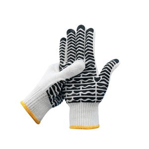 Guantes DE TRABAJO antideslizantes ignífugos punteados de tela de algodón FR de un solo lado negro, ropa de seguridad de nivel D - Product Image 3